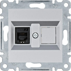 Lumina Gniazdo telefoniczne pojedyncze RJ11 srebrne WL2012