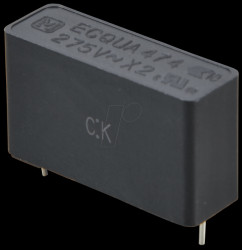 ECQUAAF474KA Noise capacitor, X2, 275VAC / 10%, 0.47µF