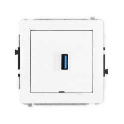 DECO Mechanizm gniazda pojedynczego USB A-A 3.0, bez pola opisowego, biały mat 25DGUSBBO-5