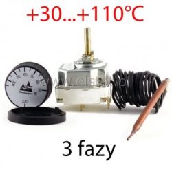 Termostat do zabudowy, trójfazowy, +30...+110°C