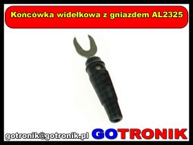 Końcówka widełkowa z gniazdem AL2325 czarna