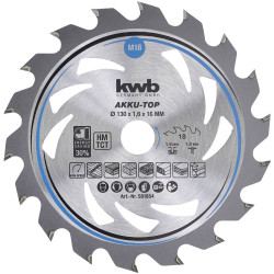 kwb 581854 Carbide Saw Blade 130x16mm 18 teeth precise cuts