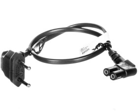 Kabel zasilający kątowy EURO (radiowy) CEE 7/16 - IEC 320 C7 0,5m 56588