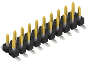 Pin header, 20 pole, pitch 2.54 mm, angled, black, SLLP6SMD03820SPS