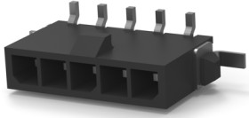 Pin header, 5 pole, pitch 3 mm, straight, black, 2-1445053-5