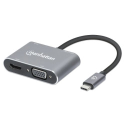 Adapter USB-C na HDMI 4K 30Hz, HDMI, USB-A, USB-C, PD HDMI, VGA 130691