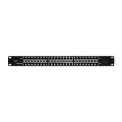 Qoltec Patch panel RACK 48V 24 porty Passive PoE Injector Czarny