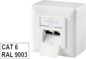 Gniazdo sieciowe Renkforce NDA-6003 RF-3394694, 2 Porty, CAT 6, nadtynkowy