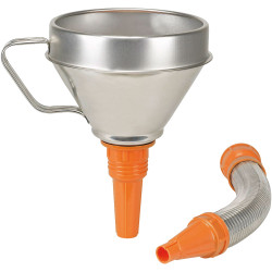 Pressol 02645 Combi Funnel - Tin Plate &#xD8; 160mm 1.3L With Strainer &amp; Flex Spout