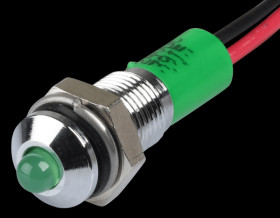 Q6P3CXXG24E Indicator LED, 24 V DC, 6 mm, wired, green/BrC