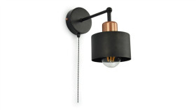 Lampa Loft Abi-G K4w 1Xe27 Kinkiet Czarno Złota