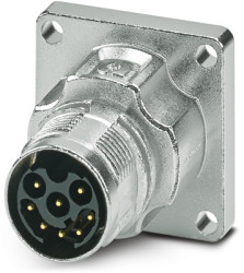 Surface-mounting plug, M17, 8 pole, crimp connection, standard/ONECLICK quick locking system, straight, 1628930