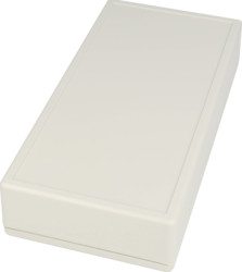 ABS handheld enclosure, (L x W x H) 220 x 110 x 44 mm, light gray (RAL 7035), IP54, 1599HGY