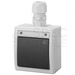 Przycisk odbijający "światło" natynkowy hermetyczny IP65 szary 10AX Aquant 2K