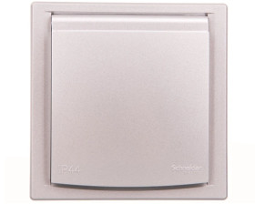 ASFORA Gniazdo SCHUKO IP44 z ramką (1-krotne) aluminium EPH3100361