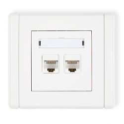 Gniazdo komputerowe podwójne 2xRJ45, kat. 5e, 8-stykowe