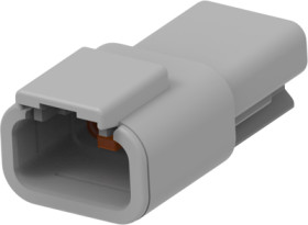 Socket, 3 pole, straight, 1 row, gray, DTM04-3P