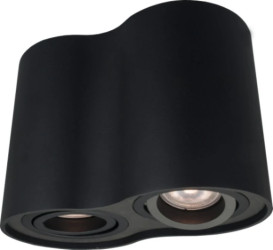 LAMPA SPOT TUBA PODWÓJNA CZARNA REGULOWANA