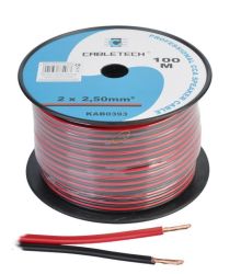 KABEL GŁOŚNIKOWY 2.50mm CZARNO-CZERWONY