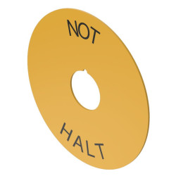 Legend plate, Ø 43 mm, Plastic, NOT HALT