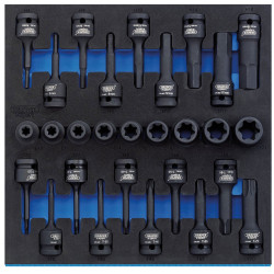 Draper Expert 63490 1/2&quot; Sq. Dr. Imp Set 1/2 Drawer EVA Insert Tray 28Pc