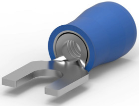 Insulated forked cable lug, 1.25-2.0 mm², AWG 16 to 14, M4, blue, 321233