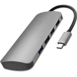 Qoltec Hub Adapter USB-C 3.1 5w1 4x USB 3.0 DC