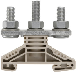Bolt terminal, bolt connection, 50 mm², 3 pole, 150 A, 8 kV, dark beige, 1789780000