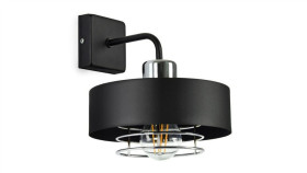 Lampa Loft Ida-S K9 1Xe27 Kinkiet Czarno Srebrny