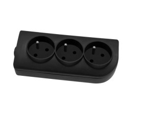 Rozgałęźnik do przedłużacza 3-gniazda z/u czarny GN-30-2