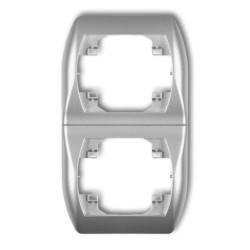 TREND Ramka pionowa podwójna srebrny metalik 7RV-2