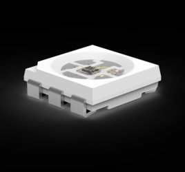 Integrated Controller within LEDWL-ICLEDSMT PLCC6 IC RGB LED, If=20mA, 800/1800/400 mcd