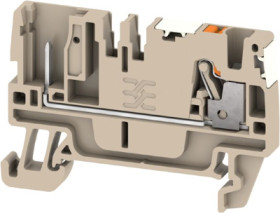 Terminal block, push-in connection, 2.5 mm², 2 pole, 24 A, 8 kV, dark beige, 2675820000