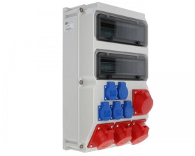 Rozdzielnica stacjonarna SUWAŁKI 32A/5P 3x16A/5P 5xGS bez zabezpieczeń IP44 90277515W