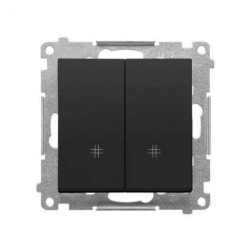 Simon 55 Łącznik krzyżowy podwójny (moduł) 10 AX, 250 V~, szybkozłącza Czarny mat TW7/2.01/149