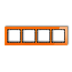 DECO Ramka poczwórna - efekt szkła (ramka: pomarańczowa spód: czarny) pomarańczowy 13-12-DRS-4