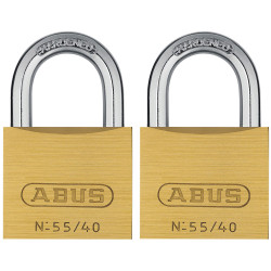 ABUS 32125 55/40mm Brass Padlocks Twin Pack