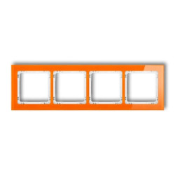 DECO Ramka poczwórna - efekt szkła (ramka: pomarańczowa spód: biały) pomarańczowy 13-0-DRS-4