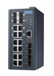 Zarządzalny switch - 8 portów gigabit, 4 porty gigabit Combo RJ-45/SFP, 4 porty SFP EKI-7716G-4F4CI-AE