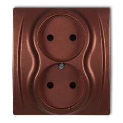 LOGO Gniazdo podwójne b/u brĄzowy metalik 9LGP-2p