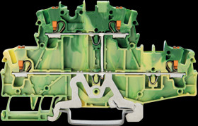 2202-2707 4-conductor protective earth terminal block, with push button, 2