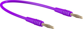 Measuring lead with (2 mm plug, spring-loaded, straight) to (2 mm plug, spring-loaded, straight), 300 mm, purple, PVC, 0.5 mm²,