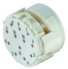 Plug insert, 12 pole, crimp connection, straight for circular connector M23, 09151123001