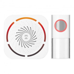 TULO DC , dzwonek bezprzewodowy bateryjny, learning system, 36 dźwięków, 150m, biały,OR-DB-KD-177/W