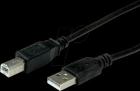 11458808 USB 2.0 cable, A plug to B plug, black, 0.8 m