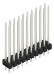 Pin header, 20 pole, pitch 2.54 mm, straight, black, 10055806