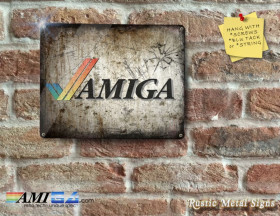 Commodore AMIGA Logo - Rustic - Eyecatching Finish - Metal Sign
