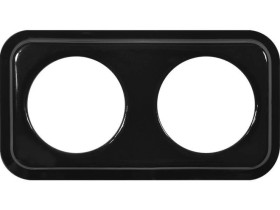 Ramka podwójna kwadratowa do łączników i gniazd Retro ceramic - czarna