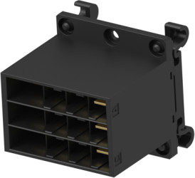 Plug housing, 12 pole, pitch 10.16 mm, straight, black, 1903146-3