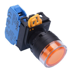 YW1L-MF2E10Q0A Amber 22mm Momentary Shrouded Push Button Switch NO IP65 IDEC